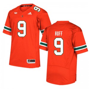 Men Avery Huff Orange Miami Hurricanes #9 Football Jerseys