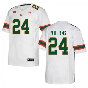 Men's Christian Williams White Miami #24 Stitched Jersey