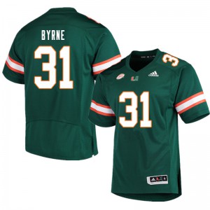 Mens Connor Byrne Green Miami #31 College Jersey