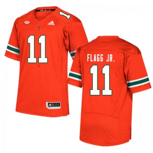 Mens Corey Flagg Jr. Orange Miami #11 Stitched Jersey