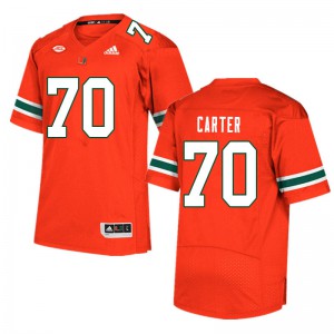 Men's Earnest Carter Orange Miami #70 Official Jersey