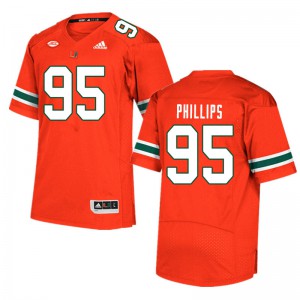 Mens Jaelan Phillips Orange Miami #95 Official Jersey