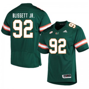 Men Jason Blissett Jr. Green Hurricanes #92 Alumni Jersey