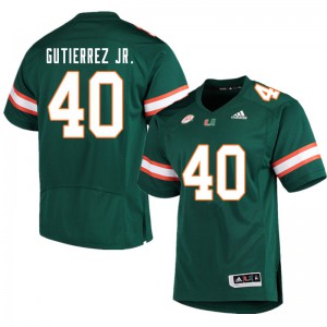 Men Luis Gutierrez Jr. Green Miami #40 College Jersey