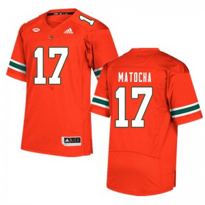 Men Peyton Matocha Orange Miami #17 Stitched Jerseys