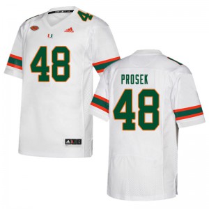 Men's Robert Prosek White Miami #48 College Jersey