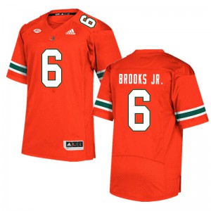 Men Sam Brooks Jr. Orange Miami #6 University Jersey