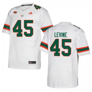 Men Bryan Levine White University of Miami #45 Player Jersey