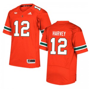 Mens Jahfari Harvey Orange Miami #12 Player Jerseys
