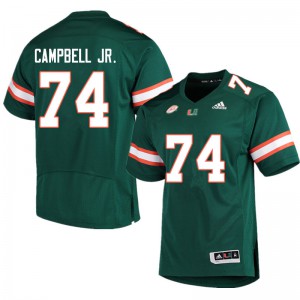 Mens John Campbell Jr. Green Miami #74 High School Jerseys
