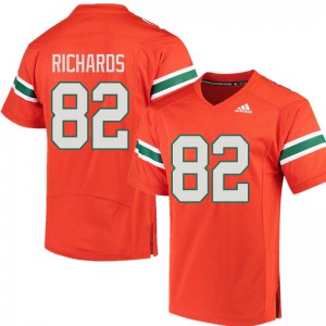 Mens Ahmmon Richards Orange University of Miami #82 Embroidery Jerseys