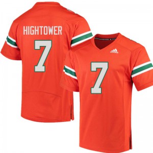 Mens Brian Hightower Orange Miami #7 Football Jerseys