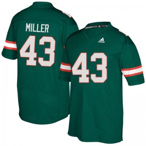 Mens Brian Miller Green Miami #43 College Jerseys