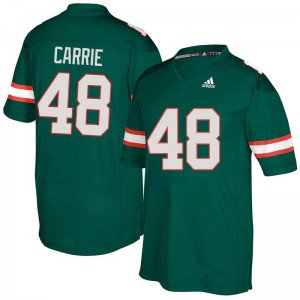 Mens Calvin Carrie Green Miami Hurricanes #48 High School Jerseys