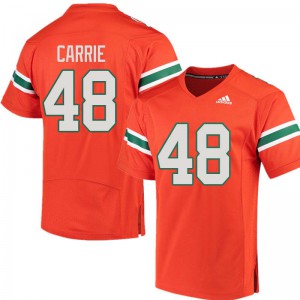Mens Calvin Carrie Orange Miami Hurricanes #48 Alumni Jersey