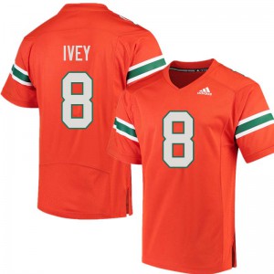 Men DJ Ivey Orange Miami #8 Stitch Jerseys