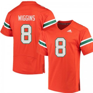Men Daquris Wiggins Orange Miami #8 Embroidery Jersey