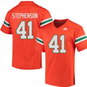 Men Darian Stephenson Orange Miami Hurricanes #41 Stitch Jerseys