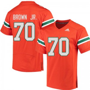 Mens George Brown Jr. Orange Miami Hurricanes #70 Player Jersey