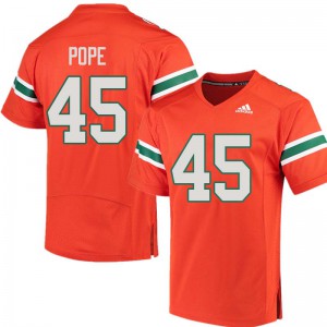 Men Jack Pope Orange University of Miami #45 Football Jerseys