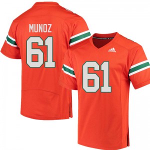 Men Jacob Munoz Orange Miami Hurricanes #61 Player Jersey