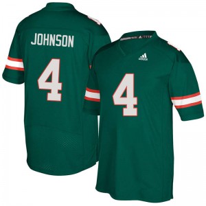 Men Jaquan Johnson Green Miami Hurricanes #4 Stitched Jersey