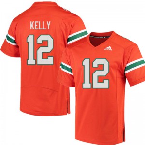Mens Jim Kelly Orange Hurricanes #12 Official Jerseys