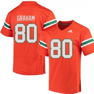 Mens Jimmy Graham Orange Miami #80 Stitch Jerseys