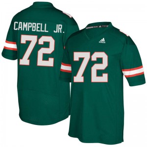 Men John Campbell Jr. Green Miami #72 Stitched Jersey