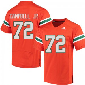 Men John Campbell Jr. Orange University of Miami #72 University Jersey