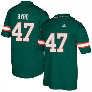 Mens LaRon Byrd Green University of Miami #47 Football Jersey