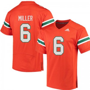 Men Lamar Miller Orange University of Miami #6 Player Jersey