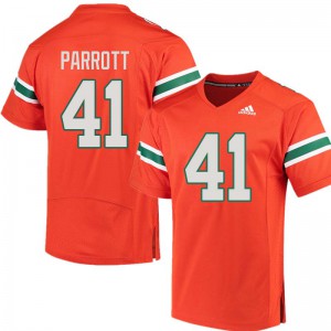 Men's Michael Parrott Orange University of Miami #41 Player Jersey