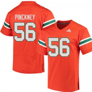 Men Michael Pinckney Orange Hurricanes #56 College Jersey