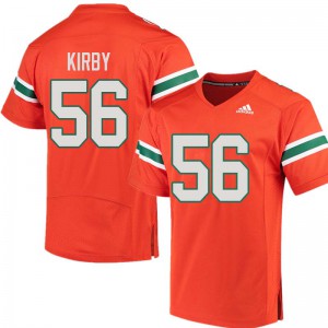 Men's Raphael Kirby Orange Hurricanes #56 NCAA Jersey