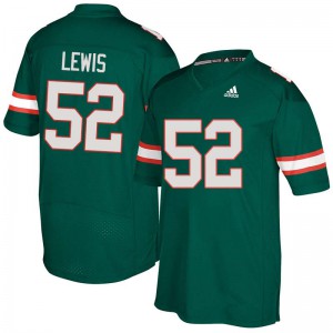 Mens Ray Lewis Green University of Miami #52 Official Jerseys