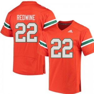 Men Sheldrick Redwine Orange University of Miami #22 Football Jerseys