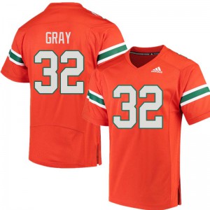 Men Trayone Gray Orange Miami #32 Official Jersey