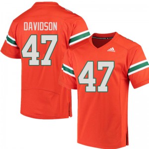 Men's Turner Davidson Orange University of Miami #47 Official Jerseys