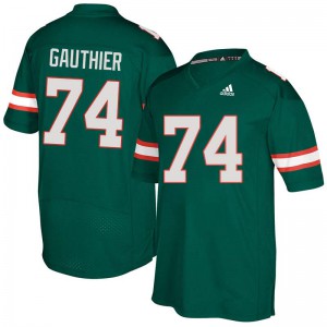 Men's Tyler Gauthier Green Miami #74 Official Jersey