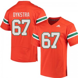 Men's Zach Dykstra Orange Miami Hurricanes #67 Stitched Jerseys