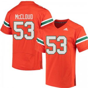 Men's Zach McCloud Orange Miami #53 Football Jerseys