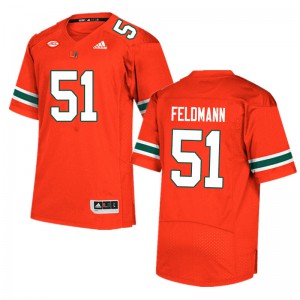 Men Graden Feldmann Orange Hurricanes #51 Official Jersey
