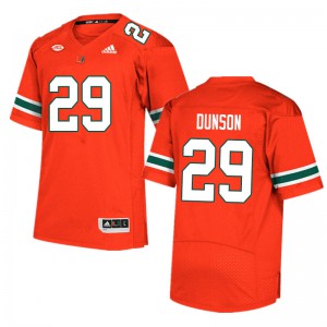 Men Isaiah Dunson Orange Miami #29 Stitched Jerseys
