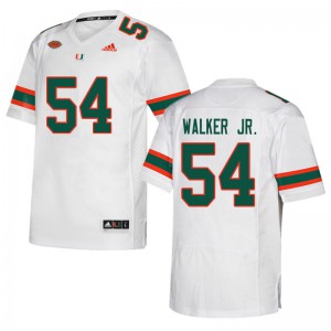 Men Issiah Walker Jr. White University of Miami #54 Alumni Jerseys