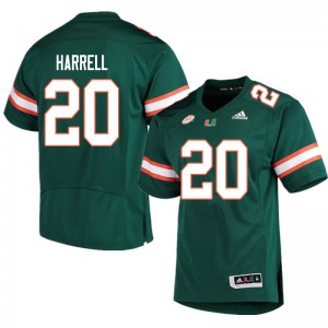 Men's Jalen Harrell Green Miami #20 College Jerseys
