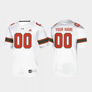 Mens Custom White University of Miami #00 Limited College Jersey