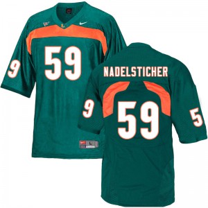 Mens Alan Nadelsticher Green Miami #59 Football Jersey
