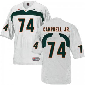 Men John Campbell Jr. White Miami Hurricanes #74 Alumni Jerseys
