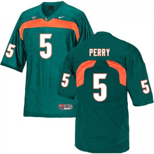 Men N'Kosi Perry Green University of Miami #5 Stitch Jerseys